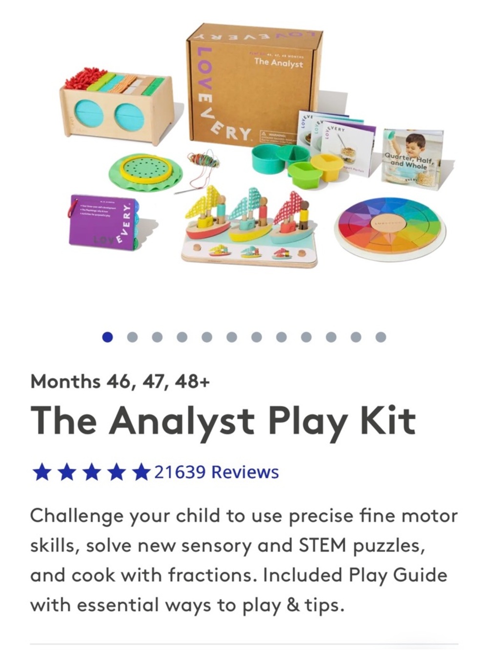 Brand New LOVEVERY Toy Kit Set Montessori 48, 49, 50 Month / 4 yrs old- $144 Rtl